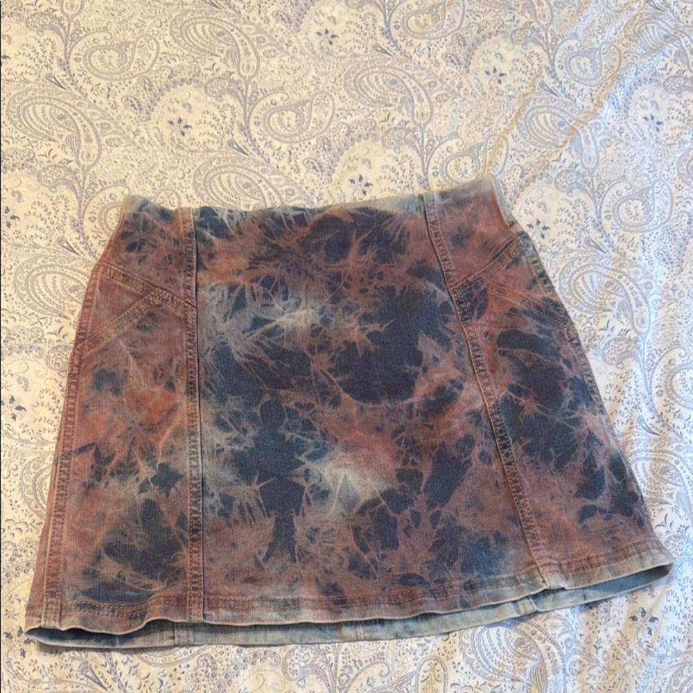Tie-Dye Denim Skirt